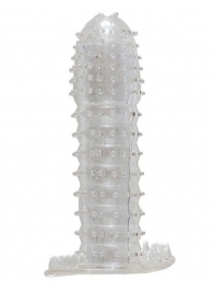 Гелевая прозрачная насадка c шипами - 12 см. - Toyfa Basic - в Миассе купить с доставкой