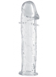 Гладкая прозрачная насадка с усиками под головкой - 12,5 см. - Toyfa Basic - в Миассе купить с доставкой