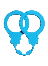 Голубые силиконовые наручники Stretchy Cuffs Turquoise - Lola Games - купить с доставкой в Миассе