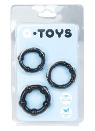 Набор из 3 чёрных эрекционных колец A-toys - A-toys - в Миассе купить с доставкой