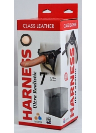 Насадка-фаллоимитатор на кожаных трусиках Harness Ultra Realistic 7  - 18 см. - LOVETOY (А-Полимер) - купить с доставкой в Миассе