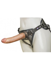 Насадка-фаллоимитатор на кожаных трусиках Harness Ultra Realistic 7  - 18 см. - LOVETOY (А-Полимер) - купить с доставкой в Миассе