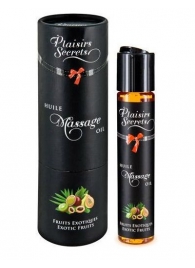 Массажное масло с ароматом экзотических фруктов Huile de Massage Gourmande Fruits Exotiques - 59 мл. - Plaisir Secret - купить с доставкой в Миассе