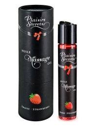 Массажное масло с ароматом клубники Huile de Massage Gourmande Fraise des Bois - 59 мл. - Plaisir Secret - купить с доставкой в Миассе