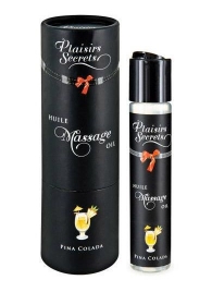 Массажное масло с ароматом пина колады Huile de Massage Gourmande Pina Colada - 59 мл. - Plaisir Secret - купить с доставкой в Миассе