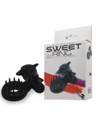 Чёрное эрекционное виброкольцо Sweet Ring с дельфинчиком - Baile - в Миассе купить с доставкой