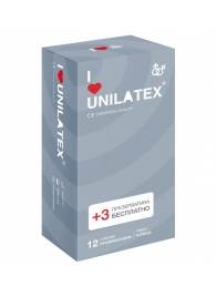 Презервативы с рёбрами Unilatex Ribbed - 12 шт. + 3 шт. в подарок - Unilatex - купить с доставкой в Миассе