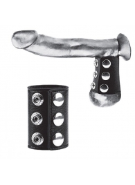 Утяжка на пенис на кнопочках 100% PVC STRAP WITH METAL SNAP - BlueLine - купить с доставкой в Миассе