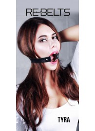 Чёрный кожаный чокер-кляп Tyra Black - Rebelts - купить с доставкой в Миассе