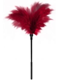 Пластиковая метелочка с красными пёрышками Small Feather Tickler - 32 см. - Blush Novelties - купить с доставкой в Миассе