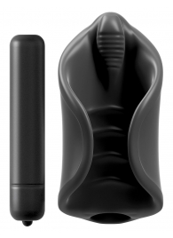 Чёрный мастурбатор Vibrating Silicone Stimulator с вибрацией - Pipedream - в Миассе купить с доставкой