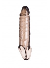 Дымчатая фаллическая насадка с подхватом и закрытой головкой - 16,2 см. - ToyFa - в Миассе купить с доставкой