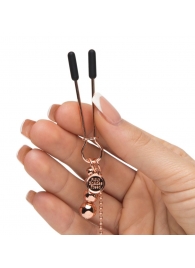 Золотистые зажимы для сосков и клитора All Sensation Nipple and Clitoral Chain - Fifty Shades of Grey - купить с доставкой в Миассе