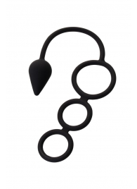 Тройное эрекционное кольцо с анальным хвостом Drop S-size - Erotist Adult Toys - в Миассе купить с доставкой