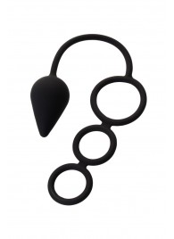 Тройное эрекционное кольцо с анальным хвостом Drop M-size - Erotist Adult Toys - в Миассе купить с доставкой