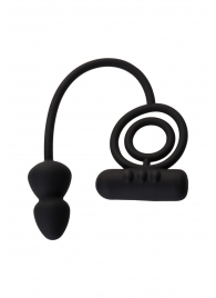 Чёрное эрекционное кольцо с вибропулькой и анальным хвостом - Erotist Adult Toys - в Миассе купить с доставкой