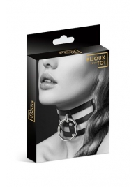 Чёрный тройной чокер с большим кольцом - Bijoux Pour Toi - купить с доставкой в Миассе