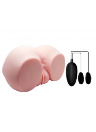 Телесный мастурбатор с двумя любовными тоннелями и вибрацией - Baile - в Миассе купить с доставкой