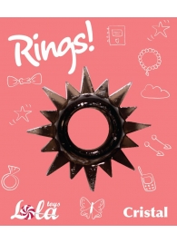 Чёрное эрекционное кольцо Rings Cristal - Lola Games - в Миассе купить с доставкой