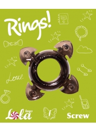 Чёрное эрекционное кольцо Rings Screw - Lola Games - в Миассе купить с доставкой