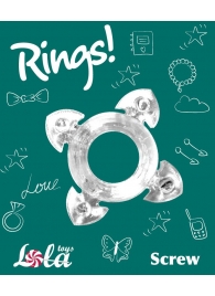 Прозрачное эрекционное кольцо Rings Screw - Lola Games - в Миассе купить с доставкой