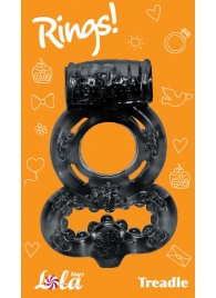 Чёрное эрекционное кольцо Rings Treadle с подхватом - Lola Games - в Миассе купить с доставкой