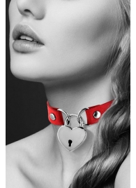 Красный чокер с замком в форме сердца - Bijoux Pour Toi - купить с доставкой в Миассе