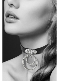 Черный чокер с двумя кольцами - Bijoux Pour Toi - купить с доставкой в Миассе
