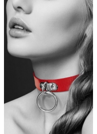 Красный узенький чокер с кольцом - Bijoux Pour Toi - купить с доставкой в Миассе