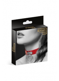 Красный узенький чокер с кольцом - Bijoux Pour Toi - купить с доставкой в Миассе