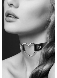 Чёрный чокер с кольцом в форме сердца - Bijoux Pour Toi - купить с доставкой в Миассе