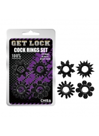 Набор из 4 черных эрекционных колец Get Lock - Chisa - в Миассе купить с доставкой