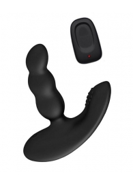 Черный силиконовый стимулятор простаты Levett Nitoc с пультом ДУ - Levett - в Миассе купить с доставкой