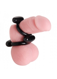 Двойное эрекционное кольцо Dual Stretch To Fit Cock and Ball Ring - XR Brands - в Миассе купить с доставкой