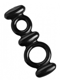 Двойное эрекционное кольцо Dual Stretch To Fit Cock and Ball Ring - XR Brands - в Миассе купить с доставкой