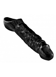 Чёрная увеличивающая насадка на член Mamba Cock Sheath Packaged - 16,5 см. - XR Brands - в Миассе купить с доставкой