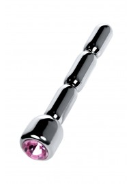 Серебристый уретральный плаг со стразом - 7 см. - ToyFa - купить с доставкой в Миассе