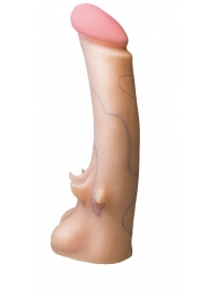 Телесная насадка REAL Standard с усиками на основании - 19 см. - LOVETOY (А-Полимер) - купить с доставкой в Миассе