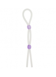 Прозрачное эрекционное кольцо-лассо SILICONE LASSO COCK RING DUAL BEADS - NMC - в Миассе купить с доставкой