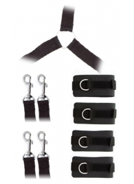 Комплект наручников и поножей LUXURIOUS BED RESTRAINT CUFF SET - Blush Novelties - купить с доставкой в Миассе