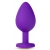 Фиолетовая анальная пробка Bling Plug Large с золотистым стразом - 9,5 см. - Blush Novelties - купить с доставкой в Миассе