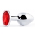 Серебристая анальная пробка с красным стразом - 7,2 см. - Anal Jewelry Plug - купить с доставкой в Миассе