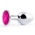 Серебристая анальная пробка с малиновым кристаллом - 7,2 см. - Anal Jewelry Plug - купить с доставкой в Миассе