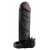 Чёрная вибронасадка с кольцом Vibrating Real Feel 2 Extension - 16 см. - Pipedream - в Миассе купить с доставкой