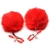 Красные зажимы на соски с помпонами Pom Pom - XR Brands - купить с доставкой в Миассе