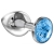 Большая серебристая анальная пробка Diamond Light blue Sparkle Large с голубым кристаллом - 8 см. - Lola Games - купить с доставкой в Миассе