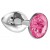 Малая серебристая анальная пробка Diamond Pink Sparkle Small с розовым кристаллом - 7 см. - Lola Games - купить с доставкой в Миассе