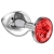 Большая серебристая анальная пробка Diamond Red Sparkle Large с красным кристаллом - 8 см. - Lola Games - купить с доставкой в Миассе