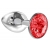 Малая серебристая анальная пробка Diamond Red Sparkle Small с красным кристаллом - 7 см. - Lola Games - купить с доставкой в Миассе