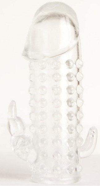 Гелевая прозрачная насадка с 2 отростками - 13 см. - Toyfa Basic - в Миассе купить с доставкой